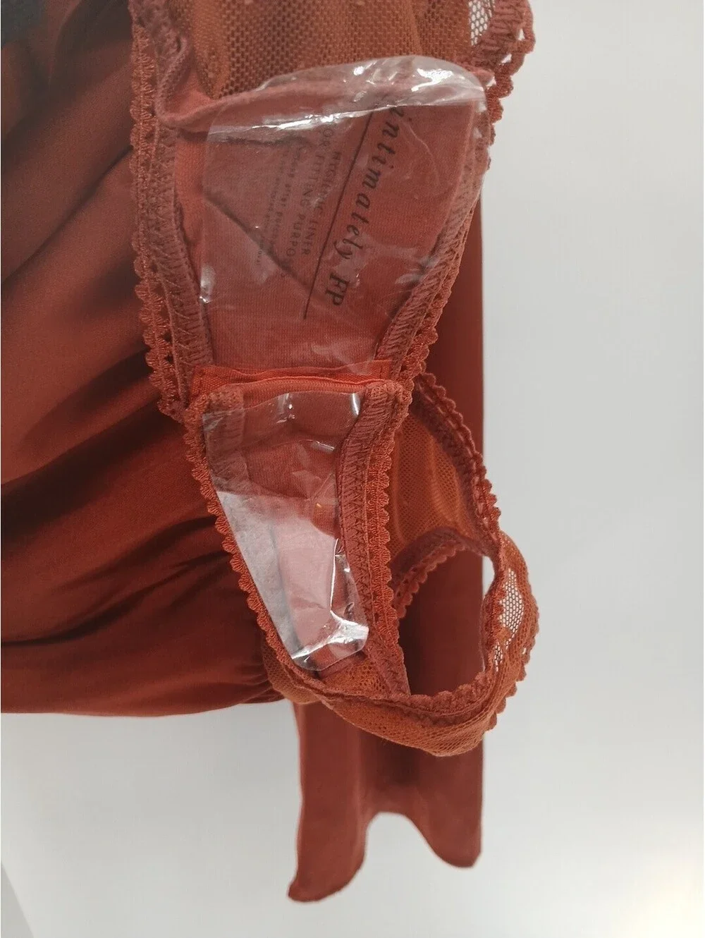 Intimately Free People She's A Natural Bodysuit Womens Medium Orange Cherry Chai
